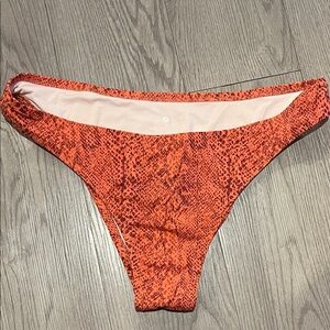 Orange Snake Print Bikini Bottom